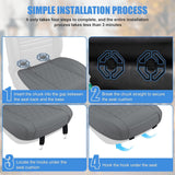 Car Seat Cushion Cover Gray Leather Front Seats Waterproof Anti-Slip with Storage Bag Wraps Bottom Fits Cars Sedan Van SUV Truck