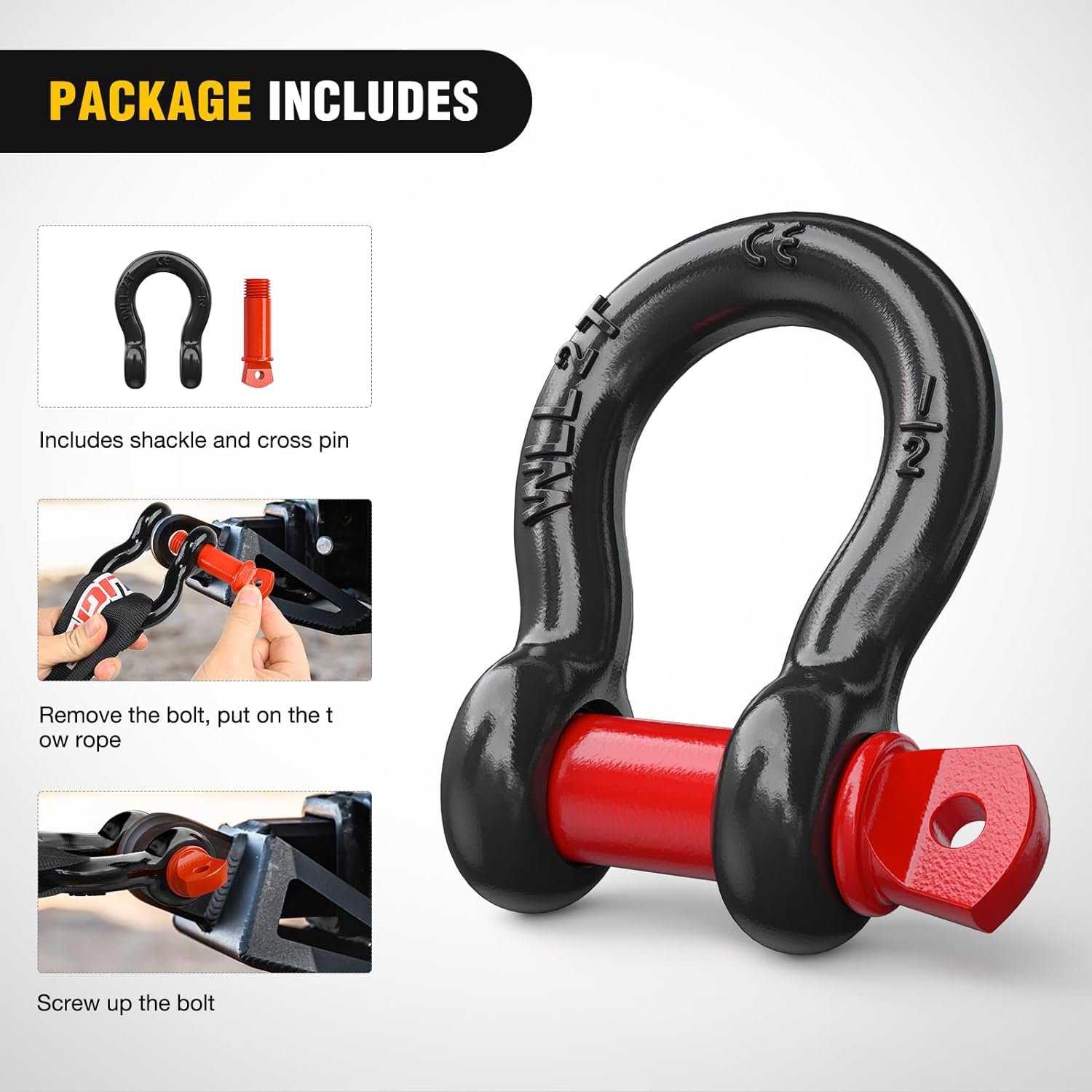 1/2" D-Ring Shackle (Pair) Nilight