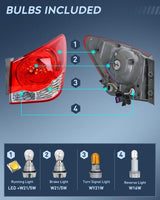 Taillight Assembly Compatible with 2011 2012 2013 2014 2015 Chevy Cruze 2016 Limited Outer Tail Light OE Style Rear Lamp Replacement Passenger Side
