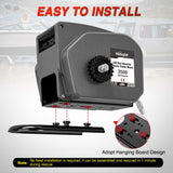 Boat Trailer Winch 3500 lbs Portable Electric Boat Winches 12 V DC Marine Winch with Steel Cable Remote Control & Hand Crank Power-in Freewheel Operat Waterproof Winch for Boat Trailer, Gray