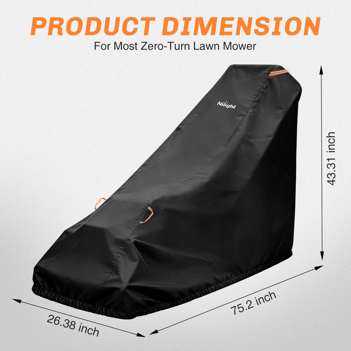 Push Lawn Mower Cover 75 Inch, Waterproof Walk Behind Mower Cover | 420D Heavy Duty Fabric, All-weather & UV Protection