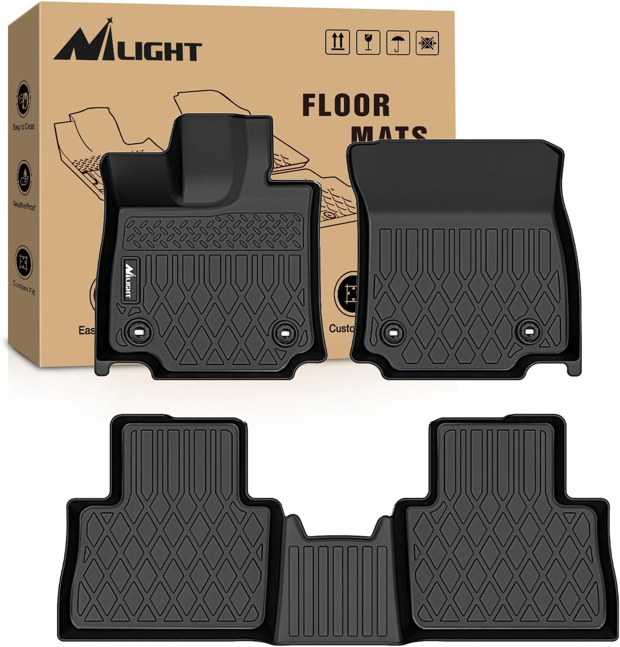 Floor Mat TPE Floor Mats for Lexus NX NX250 NX350 2022 2023 2024 2025 2026 (Not for Hybrid), All Weather Custom Fit Heavy Duty Floor Liners