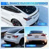 Spoiler Compatible with Tesla Model Y 2020 2021 2022 2023 2024 Spoilers for Cars Rear Spoiler Wing ABS Sporty Rear Trunk Lip Exterior Accessories Easy No-Drill Installation, Matte Black