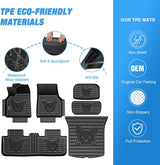 TPE Floor Mats & Cargo Mats Set for Tesla Model Y (5 Seat only) | 2021 2022 2023 2024 2025 All Weather Custom Fit Heavy Duty Floor Liners