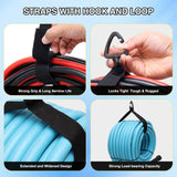 1 Pack RV Sewer Hose Storage Bag, Waterproof Black Bag with Dual Zipper Closure Handle Straps RV Storage & Organization for Sewer Fresh Water Hoses Electrical Cords Camper Tools Accessories