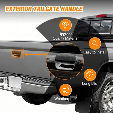 Tailgate Handle Compatible with 1995 96 97 98 99 00 01 02 03 2004 Toyota Tacoma Pickup Liftgate Latch Tail Gate Car Door Handles Assembly Replaces#79605,TO1915102,6909035010,Textured Black