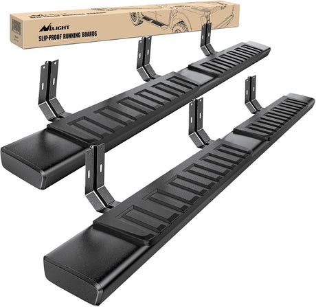Running Boards for 1999-2016 Ford F-250 F-350 F450 F550 Super Duty Crew Cab 4 Full Size Doors 6 Inch Side Step Nerf Bars Black