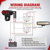 Motorcycle 7/8 Inch (22mm) Handlebar Switch Plug and Play 12V Waterproof On Off Push Button Dual Control for ATV UTV Driving Light Bar