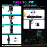 LED Whip Light 2 PCS 3FT COB RGB Lighted Antenna Whips with Spring Base Remote & App Control DIY Patterns Turn Brake Reverse Lights for Can-am Offroad ATV UTV RZR Polaris Dune Buggy Truck