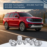 24PCS M14x1.5 Lug Nuts Compatible with 2015-2025 Ford F-150 | for 2015-2025 Ford Expedition/Lincoln Navigator One-Piece Solid Chrome Steel OEM Factory Wheel Nuts Replace