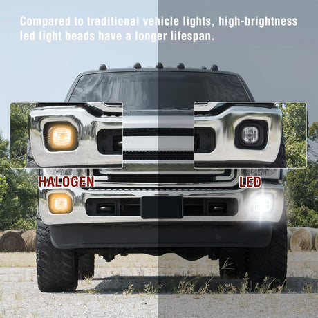 LED Fog Light Assembly Compatible with 2011 2012 2013 2014 2015 2016 Ford F250 F350 F450 F550 with Daytime Running Lights Driving Lamp Plug and Play Driver side and Passenger Side