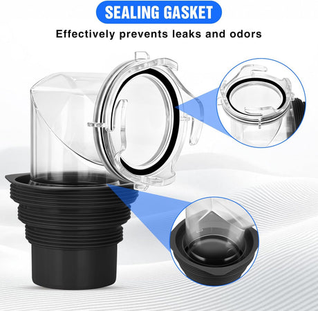 90 Degree RV Sewer Hose Fittings with 4-in-1 Adapter, Clear RV Sewer Hose Elbow Leak-Proof Connection & Odor-Tight Seal Fits 4 Sizes of Dump Station Inlets for Campers Travel Trailers, Black