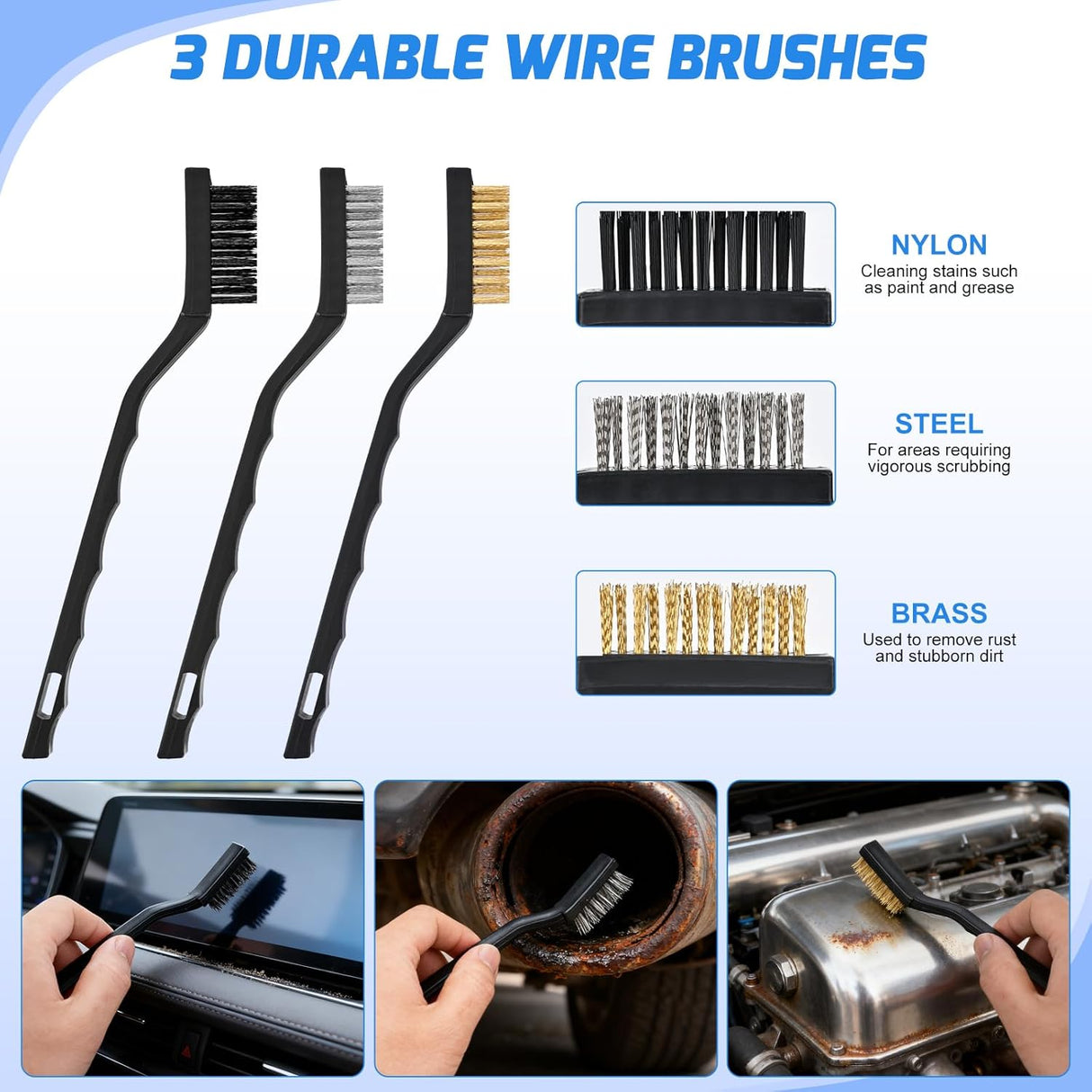 Automotive Tools 52PCS Car Detailing Kit Auto Cleaning Tools Wash Set with Storage Carry Bag Home Use for Interior Exterior Deep Clean Polish Car Care Windshield Dashboard Seat Air Vents Wheels Tires, Blue