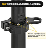 Tailgate Flagpole w/ CB Antenna Mount for Ford Bronco 2021 2022 2023 2024 2025 Heavy Duty Rear Door Flag Holder Bracket for Off-Road Camping, No Drill Installation