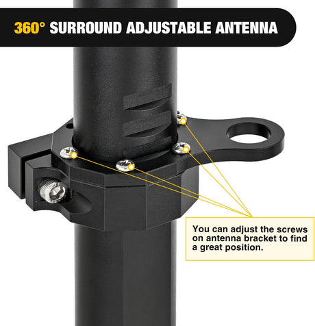 Tailgate Flagpole w/ CB Antenna Mount for Ford Bronco 2021 2022 2023 2024 2025 Heavy Duty Rear Door Flag Holder Bracket for Off-Road Camping, No Drill Installation