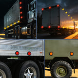 2.5 Inch Amber Red 13 Leds Round Marker Clearance Light (4 Pcs)