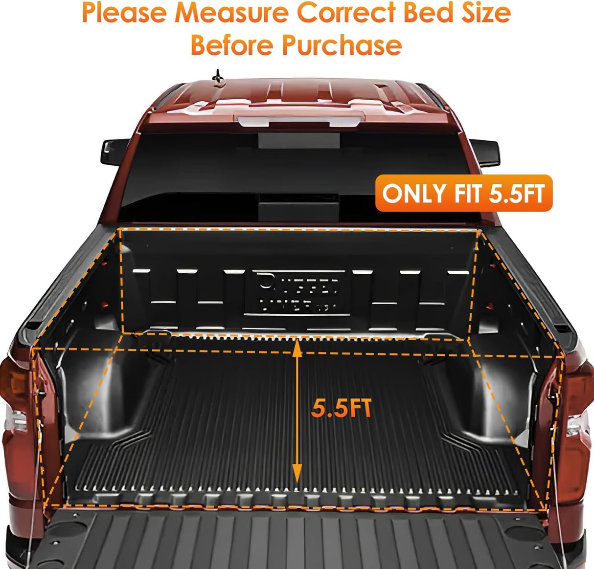 Soft Roll-Up Tonneau Cover Compatible with Toyota Tundra 2007 2008 2009 2010 2011 2012 2013 2014 2015 2016 2017 2018 2019 2020 2021– 5.5ft Truck Bed Cover