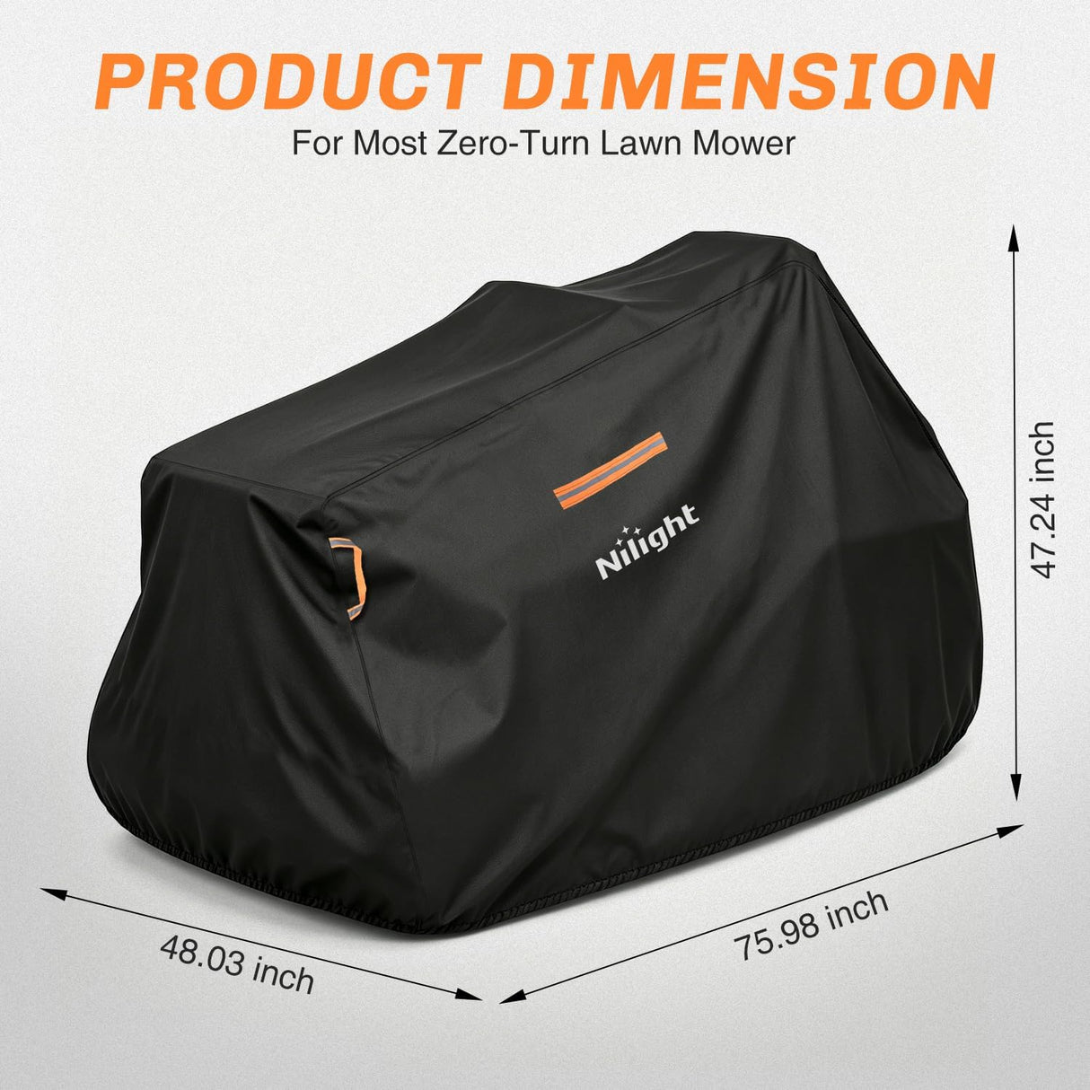 Riding Lawn Mower Cover 76 Inch, Waterproof Lawn Mower Cover | Fits Mowers up to 76 InchL x 48 InchW x 47 InchH, 420D Heavy Duty Fabric, All-weather & UV Protection