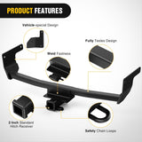Class 3 Trailer Hitch 2 Inch Receiver Tow Hitch Compatible with 2019 2020 2021 2022 2023 2024 2025 Toyota RAV4 All 2019-2025 Toyota RAV4 Prime All Black Powder Coated