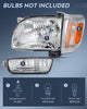 Headlight Assembly Headlight Assembly Chrome Case Amber Reflector 2001-2004 Toyota Tacoma (Pair)
