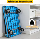 Platform Cart 330 lbs Heavy Duty Push Cart Dolly with 4-Inch TPR Wheels 27.6 x 19.7 Inch PP Deck Flatbed Cart Platform Truck for Home Garage Warehouse Use Black