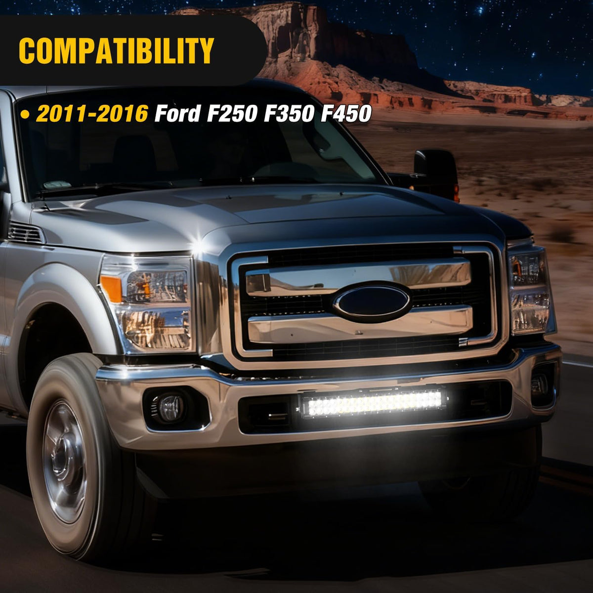 Front Lower Hidden Bumper Mounting Brackets for 20-22inch Straight LED Light Bar Compatible with 2011-2016 Ford F250 F350 F450
