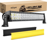 22 Inch 120 W LED Light Bar with Yellow Black Covers | Spot Flood Combo Lighting for Off Road Driving Fog Lamp on Motorcycle Van Camper Pickup Golf Cart ATV UTV SUV Truck Boat 4x4