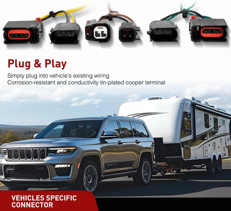 4 Pin Trailer Wiring Harness Kit 56426 Vehicle Standard 4 Way Connector Custom for 2014 2015 2016 2017 2018 2019 2020 2021 Jeep Grand Cherokee 2022 Grand Cherokee WK Simple Fit Hitch