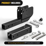Trailer Hitch Folding Extender Mount Shank 16.54 Inch Compatible with Wheelchair Cargo Carrier Adapter for 2 Inch Receiver Trailer Hitch 500lbs Black Powder Coated