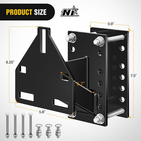 Spare Tire Carrier 3-Nuts Design Boat Trailer Carrier Bracket Utility Trailer Accessories Fits 4 & 5 & 6 Lugs Trailer Wheels on 4 Inch 4.5 Inch 4.75 Inch 5 Inch 5.5 Inchand 6 InchBolt Patterns 150 Lbs