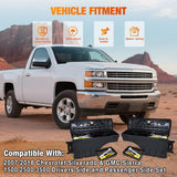 Truck Bed Tool Box Driver Side & Passenger Side Truck Toolbox Fit for Chevrolet Silverado GMC Sierra 1500 2500 3500 2007-2018 Swing Case Truck Bed Storage Box w Lockable Lid Wheel Well Toolbox