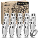 20PCS 1/2-20 Lug Nuts Compatible with 1987-2017 Jeep Wrangler | for 1991-2020 Ford Explorer 1994-2014 Mustang One-Piece Solid Chrome Steel Closed End Wheel Nuts Replace