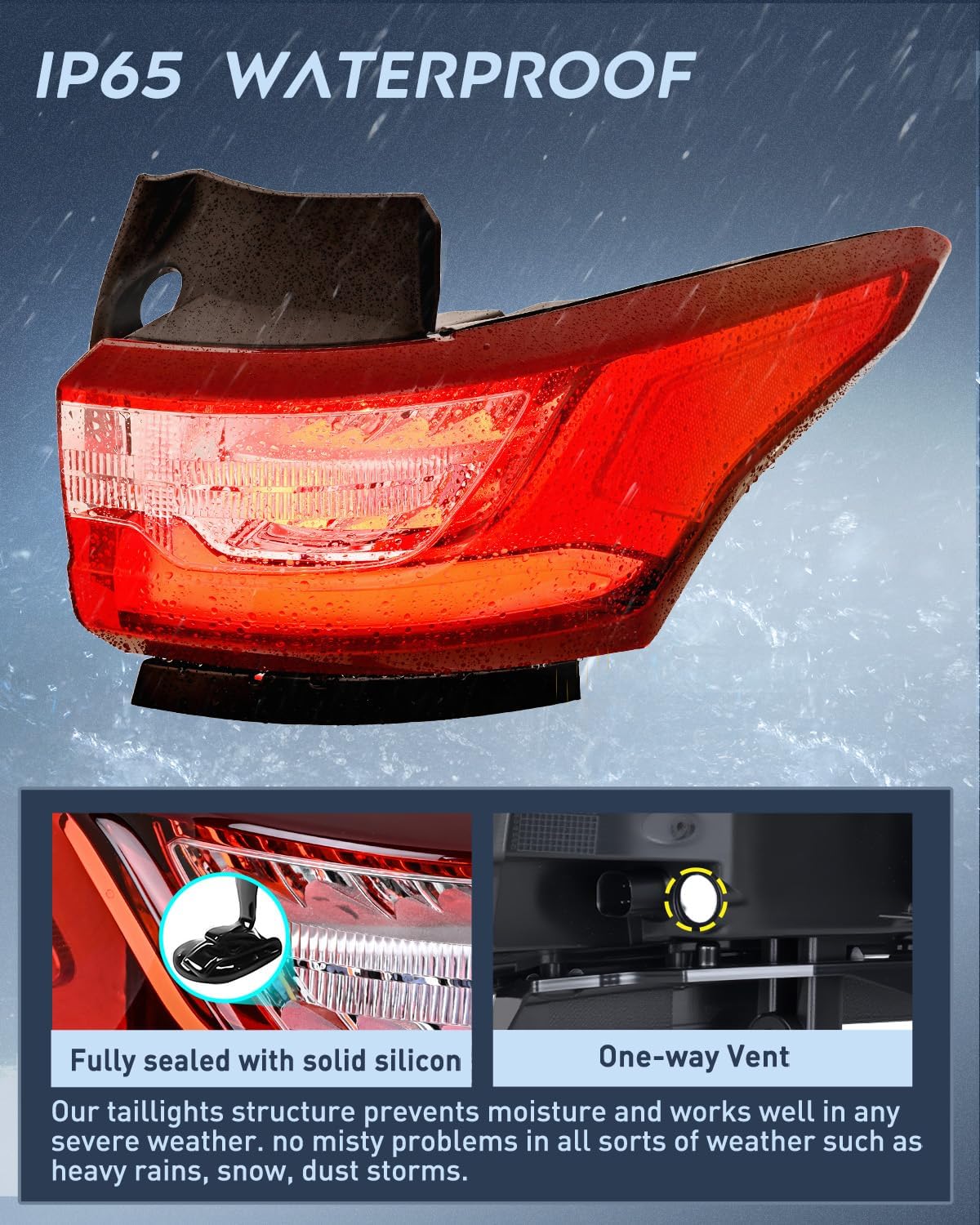 Taillight Assembly for 2018 2019 2020 2021 Chevy Traverse | LED Outer Tail Light OE Style Rear Lamp Replacement Driver and Passenger Side