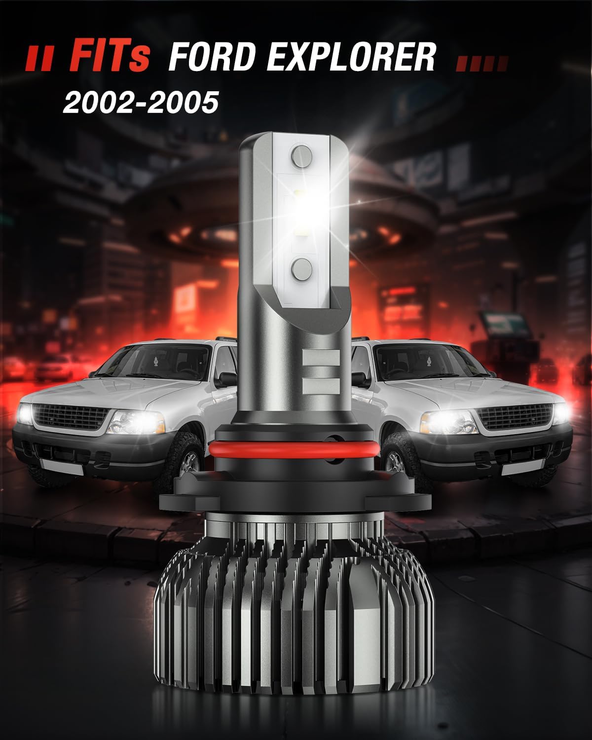 2002-2005 Ford Explorer 9005 9006 LED Headlight Bulbs Nilight