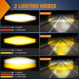 Motorcycle Driving Lights 2.5 inch White Amber Spot Beam Fog Light LED Pods IP67 Waterproof Auxiliary Offroad Lighting for Motorbike Dirt Bike e-Bike Scooter Snowmobile ATV UTV SUV Truck