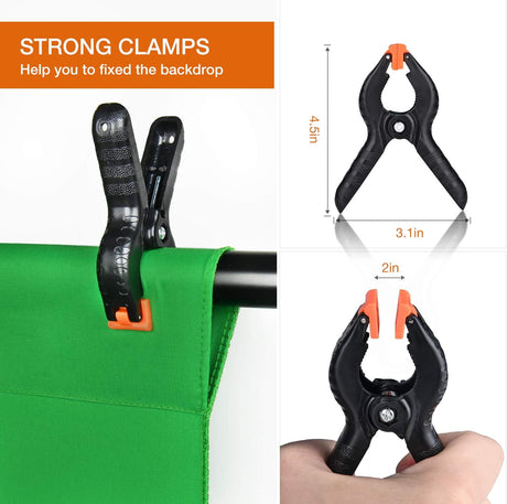 8.5x10ft Green Screen Backdrop Kit with Stand Photography Greenscreen Background Support System with 6x9ft Muslin Chromakey Backdrop and Clamp for Photo Video Studio Portrait Product Shooting
