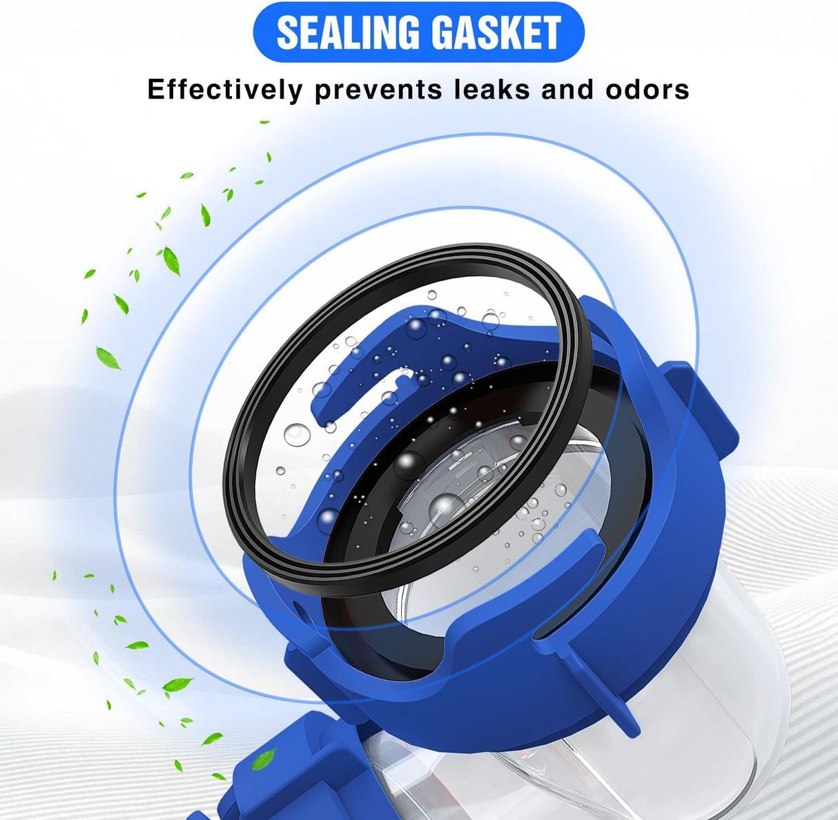 90 Degree RV Tote Tank Adapter, Clear RV Sewer Hose Elbow Fitting with 4 Swivel Bayonet Prongs Leak-Proof Double Odor-Tight Sealing Ring for RV Camping Portable Waste Tank Sewer Hoses, Blue