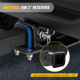 Trailer Hitch Tightener for 2 Inch Trailers Hitches Mount Anti Rattle Heavy Duty Steel with Rubber Cover Dark Blue U Bolt Matte Black Plate Electrophoresis Anti-Rust Triple Protective