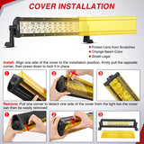 13.5 Inch 72 W LED Light Bar with Yellow Black Covers | Spot Flood Combo Lighting for Off Road Driving Fog Lamp on Motorcycle Van Camper Pickup Golf Cart ATV UTV SUV Truck Boat 4x4