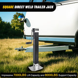 Trailer Jack 8000 LBS Weld On Heavy Duty Trailer Jacks Alloy Steel Square Direct Utility Trailers Tongue Jack 14 Inch Lift Adjustable Drop Leg RV Jack for Boat RV Camper Horse Yacht Trailers