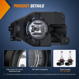 Fog Lights Assembly Compatible with 2013 2014 2015 Ford Explorer w/H11 12V 55W Bulbs Clear Lens Driver and Passenger Side