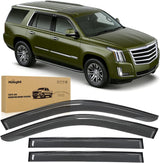 Tape-On Window Visors for Chevy Tahoe 2015-2020, 4PCS | Out-Channel Smoke Rain Guards, Helps Vent Fresh Air in Rainy Weather, Fits Cadillac Escalade/GMC Yukon 2015-2020