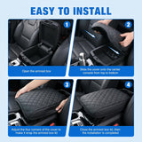 Center Console Cover for Kia Telluride 2020-2026 Armrest Cushion | for Telluride 2020 21 22 23 24 25 2026 Accessories Nappa Leather Armrest Cover for Car Waterproof Center Console Pad, Black