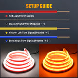 59-Inch LED Hood Strip, White Startup DRL Amber Signals Light | White Dynamic Daytime Running Light Amber Sequentiall Turn Signal Waterproof for Cars, SUVs & Trucks