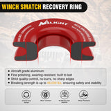 2PCS Synthetic Soft Shackle 1/2 Inch x 24 Inch & Recovery Ring Kit - 56,000 LBS Shackle Breaking Strength with 46,000 LBS MBS Snatch Pulley for 4x4 Truck SUV ATV UTV Off-Road Vehicle Extraction (Gray)