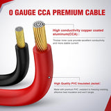 0 Gauge 20FT 1000A Car Battery Jumper Cables Kit | Heavy Duty Booster Jump Start Cable with Storage Bag for Jump Starting Dead or Weak Batteries for Pickup Truck RV Vans SUV