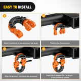 Safety Chain Connector Link, 1/2In Tow Hitch Hammerlock Coupling Link, 2 Pack Forged Steel Tow Chain Connector for Chain Link/Recovery Rope Link/Shackle, 12000 lbs Load Limit, Orange