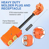 30 Amp to 20 Amp 110V RV Power Adapter Cord with Circuit Breaker NEMA TT-30P Male to 4X 5-15R/5-20R Female RV Distribution Adapter Plug ETL Listed 4 Household Outlets for RVs Camper Generator