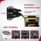Flush Mount LED Light Pods 2PCS 6 Inch 60W Amber White 3 Lighting Modes Fog Lights Spot Flood Beam with Dual Control 18AWG Wiring Harness for Truck Pickup Golf Cart UTV ATV SUV Boat 4x4 Car