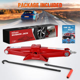 Scissor Jack for Car 1.5 Ton (3307 lbs), Heavy Duty Steel Scissor Lift Jack Car Kit with Crank Handle for Sedan SUV MPV Tire Changing, 3.18 Inch-13.6 Inch Lifting Range Portable Small Jack, Red